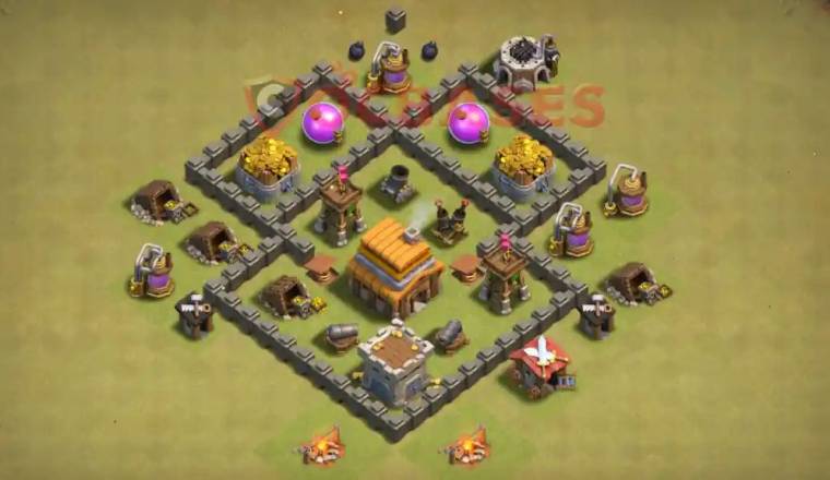 Best TH4 War Base Layout Link