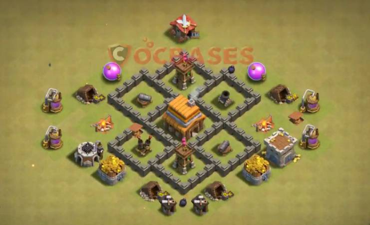 Good TH4 War Base Anti Everything