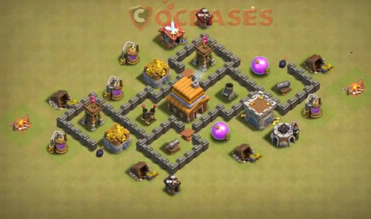 Best COC TH4 Defense Base