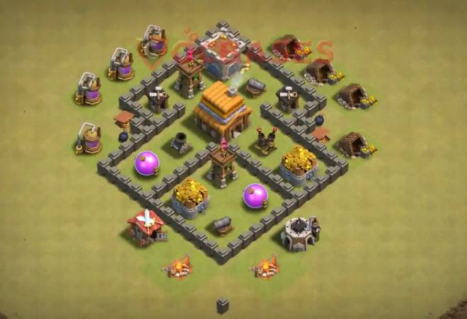 Best TH4 War Base Layout Link