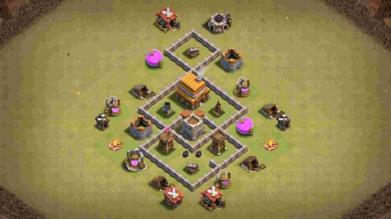 Best TH4 War Base
