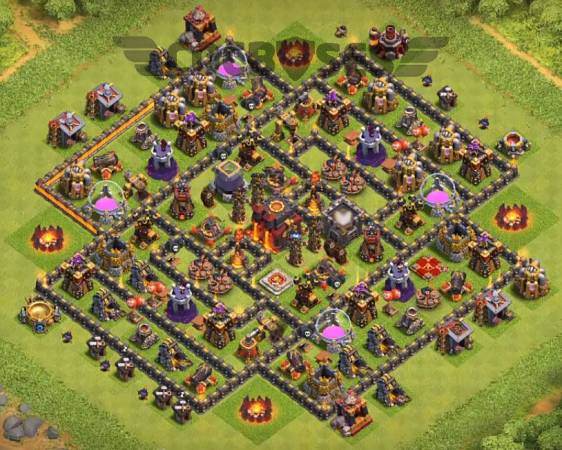 Best Town Hall 10 Hybrid Base With Bomb Tower