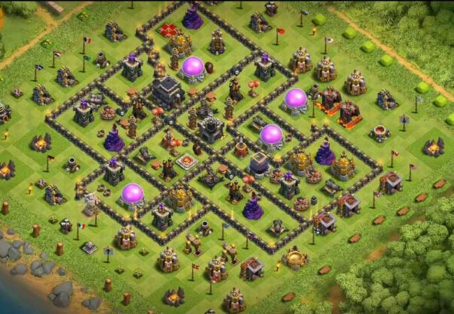 Best Town Hall 9 Trophy Base Layout Copy Link