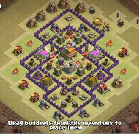 Best War Base TH7 Anti Dragon Hogs