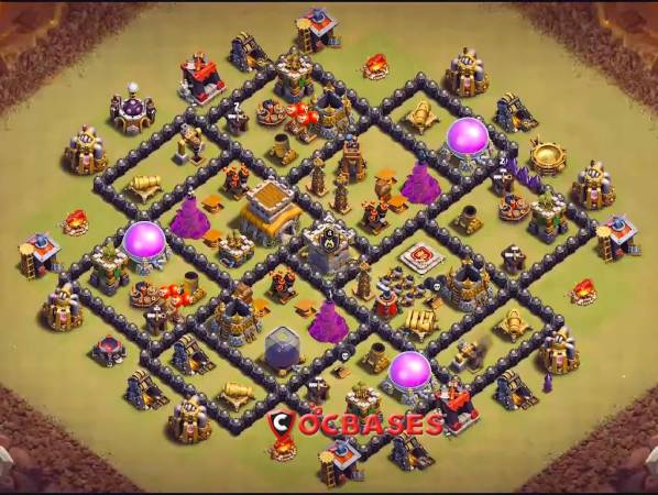Center Clan Castle TH8 War Base Anti Dragon