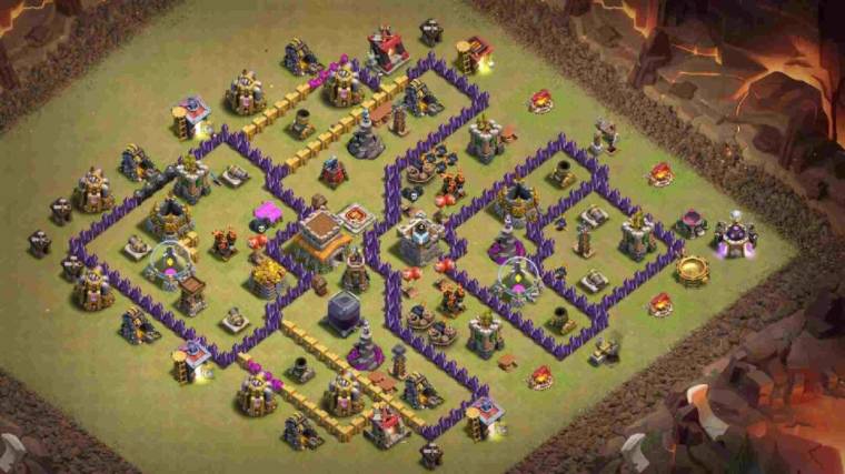 Center Clan Castle TH8 War Base Anti Dragon