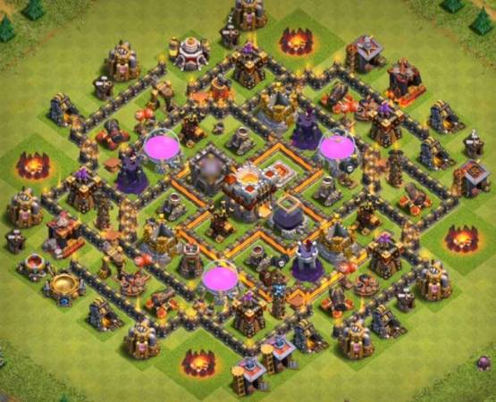 Clash Of Clans Anti 3 Stars Design Town Hall 08 Hybrid