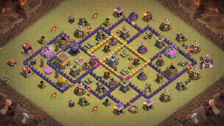 Clash Of Clans Level 8 War Base Design