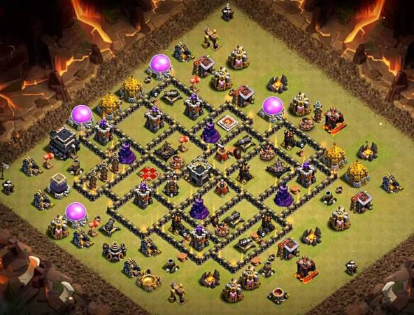 Best TH9 War Base Anti Everything