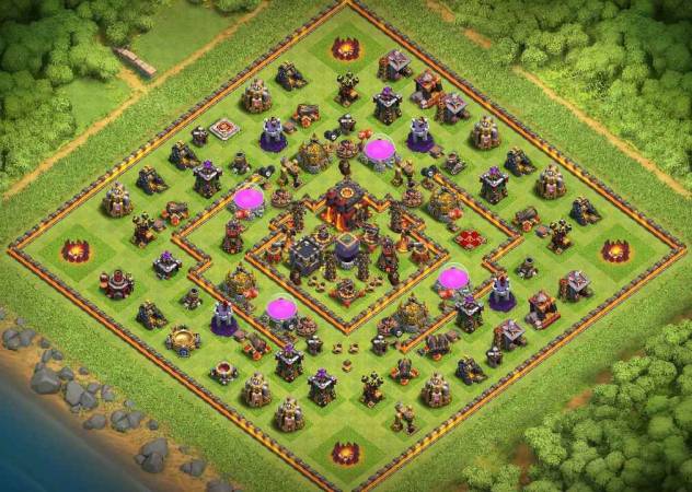 Clash Of Clans Level Ten Loot Protection Layout Design Link
