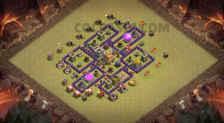Clash Of Clans TH07 Hybrid Base