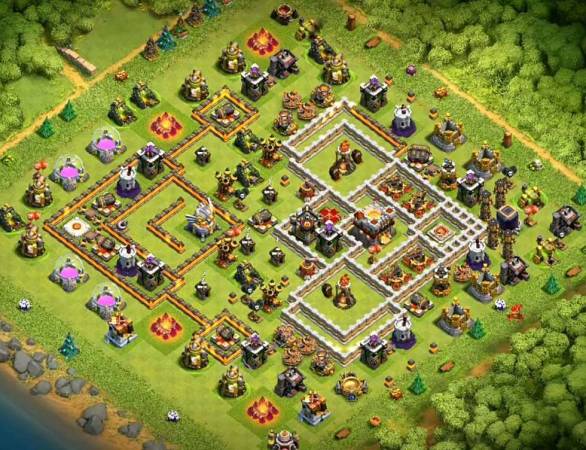 Clash Of Clans TH11 Hybrid Layout Link