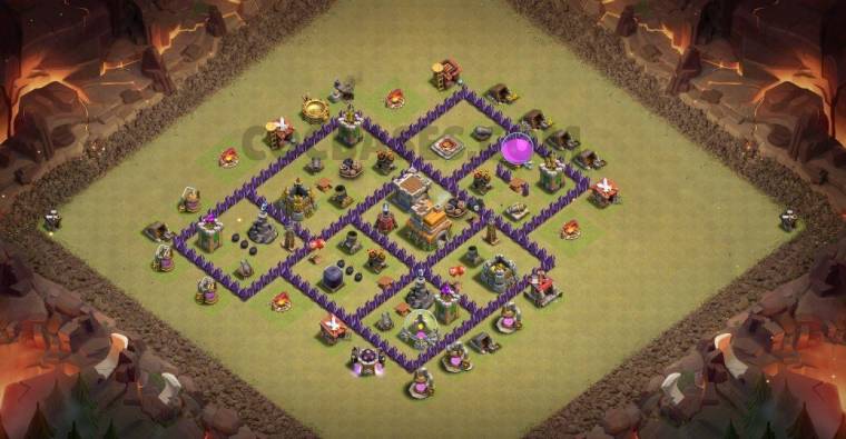 Clash Of Clans TH7 War Base Anti Dragon