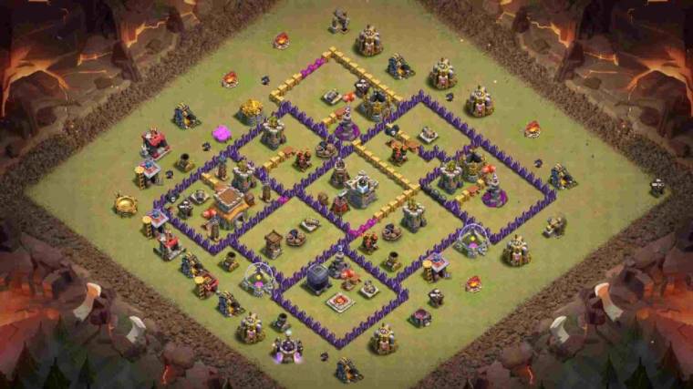 Clash Of Clans TH8 War Base Anti Dragons