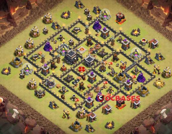 Clash Of Clans TH9 Anti 3 Star War Base
