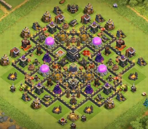 Clash Of Clans TH9 Hybrid Base With Link