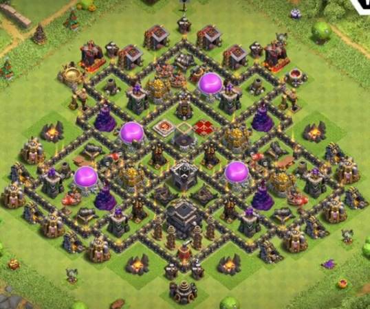 Clash Of Clans TH9 Trophy Push Base Copy Link With Bomb Tower