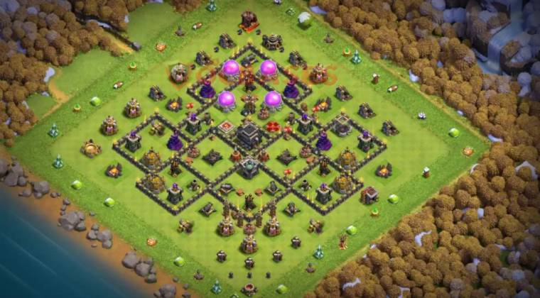 Clash Of Clans TH9 War Base Anti 3 Stars