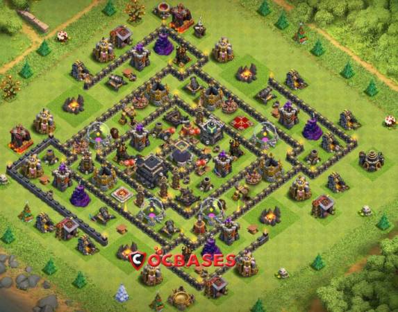 Clash Of Clans Town Hall 9 Defense Base Layout
