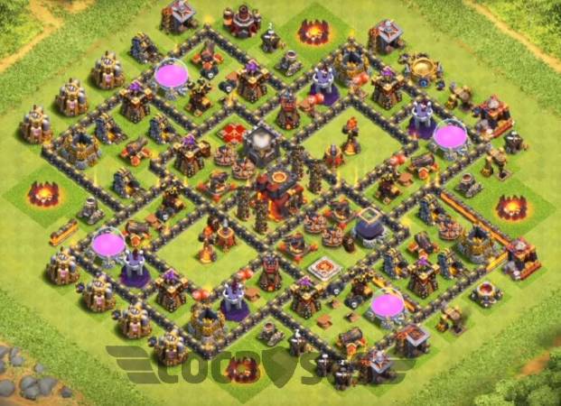 COC TH10 Trophy Base Anti Everything