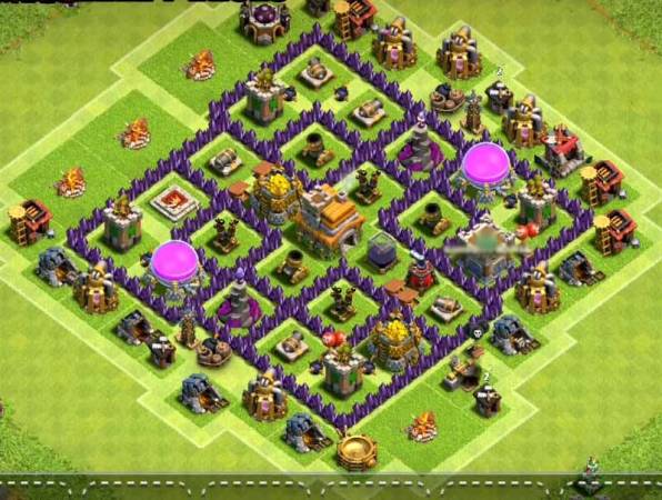 COC TH7 Farming Base With 3 Air Defense