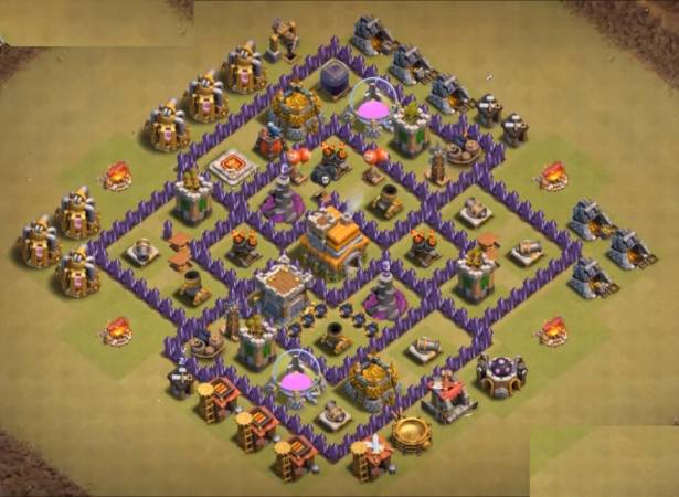 COC TH7 War Bases Anti 3 Star With 3 Air Defenses