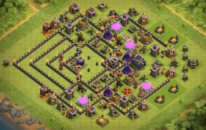 COC TH9 Dark Elixir Farming Base