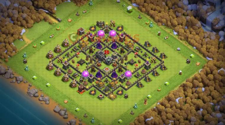 COC TH9 War Base Anti 2 Star