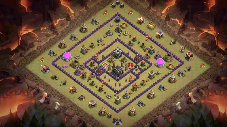COC TH9 War Base Anti 2 Star