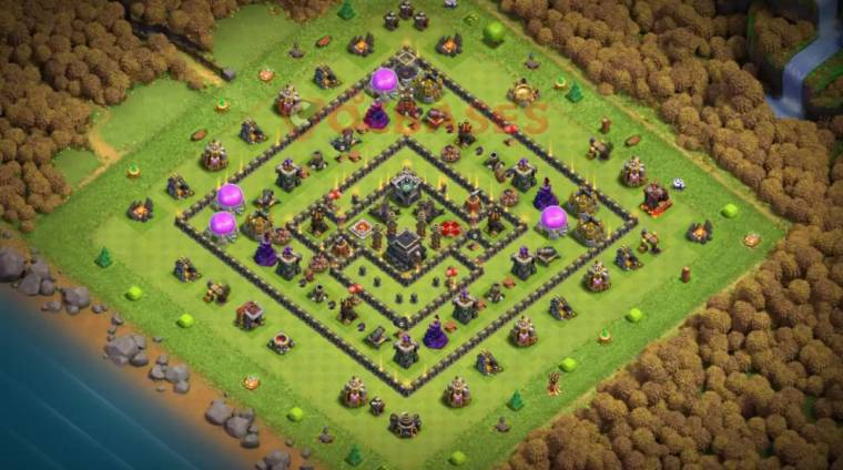 COC TH9 War Base Anti 2 Star