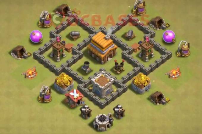 Excellent TH4 War Layout Anti Stars