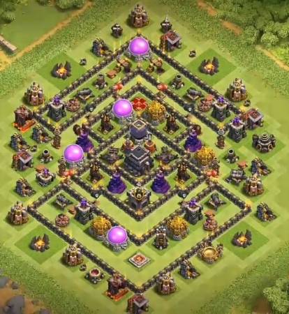 Gold And Elixir Protecting Base Level 9