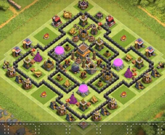 Gold And Elixir Protection Base Town Hall 8
