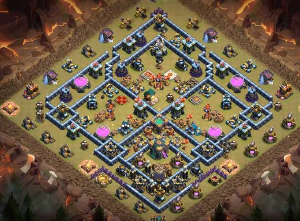 Good Level 14 War Base Layout Link Anti 3 Stars