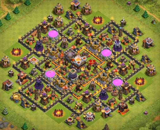 Hybrid Base Town Hall 10 With Tower Bases