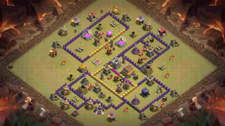 Layout To Protect 3 Stars At Level 8Hall