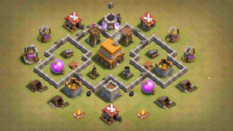 Level 4 Town Hall War Village Design