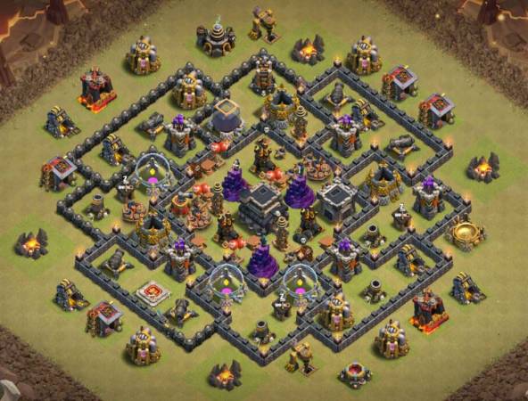 Level 8 Town Hall Anti Dragon War Base