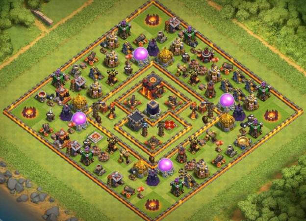 TH10 Dark Farming Base 2 Air Sweepers And Bomb Tower