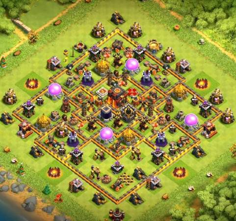 TH10 Farming Base With Bomb Tower And Air Sweeper