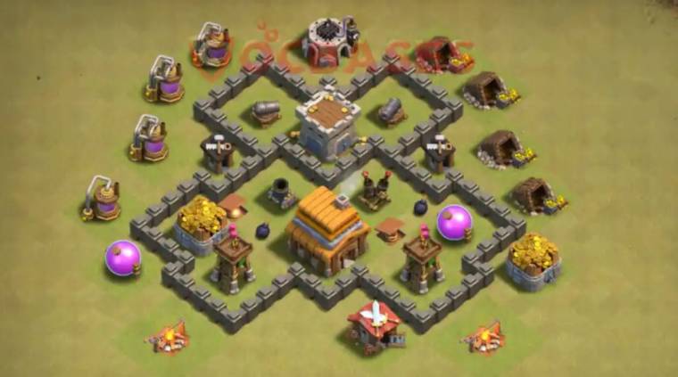 TH4 War Base Best Defense Layout