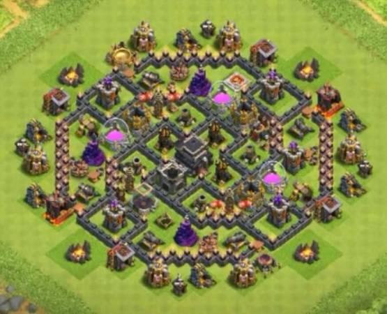 TH8 Trophy Bases With Bomb Tower