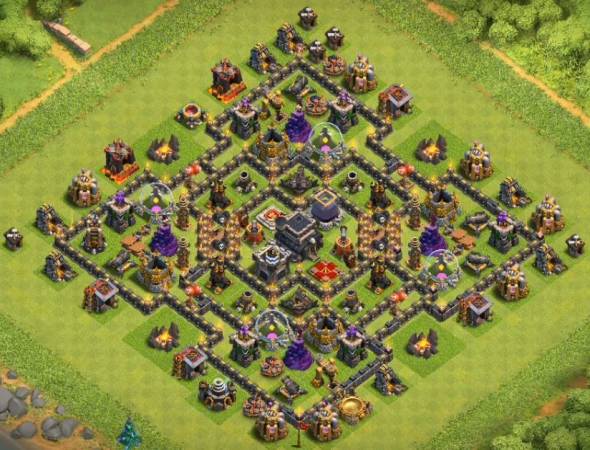 TH9 Gold Farming Base With Air Sweeper