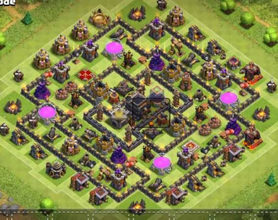 TH9 Trophy Base Anti 2 Star With Bomb Tower