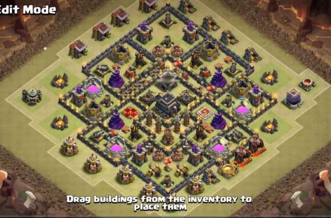 TH9 War Base Anti Everything With Bomb Tower