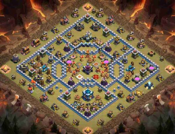 Town Hall 13 War Base Anti 2 Star