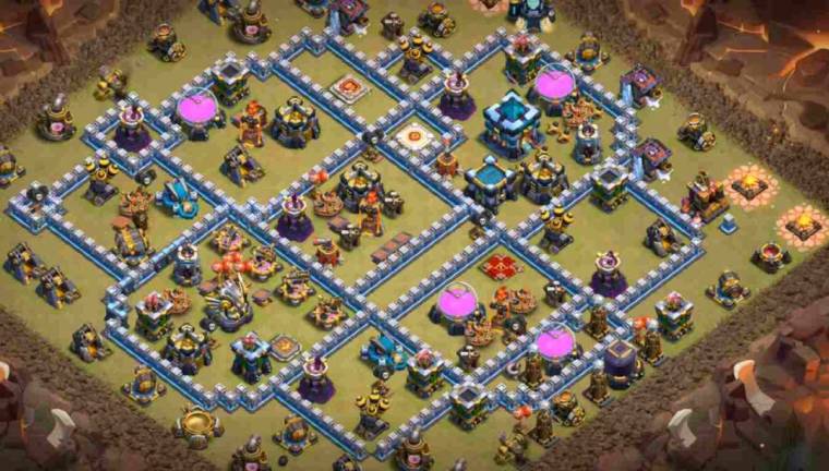 Town Hall 13 War Base Anti 2 Star