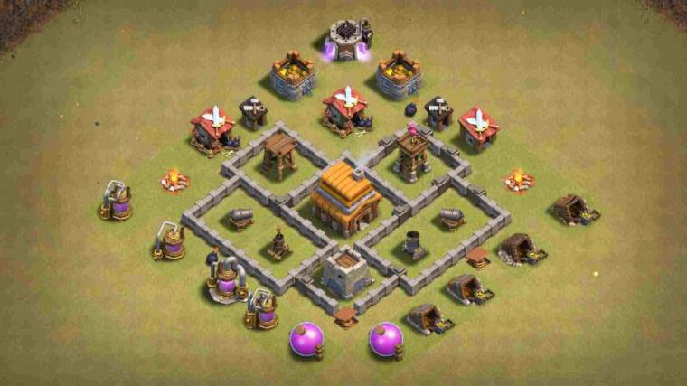 Town Hall 4 War Layout