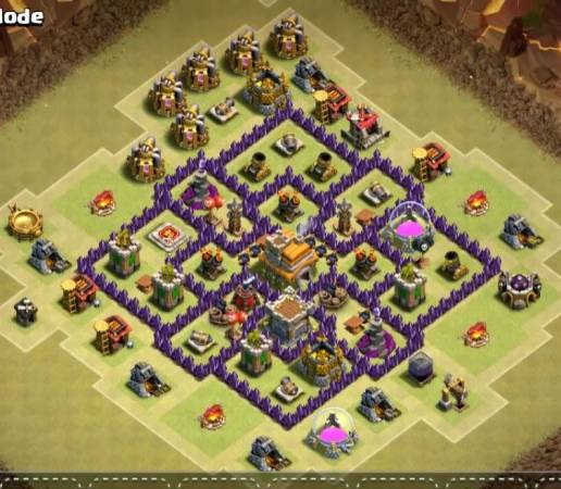 Town Hall 7 War Base Anti Dragon And Hogs