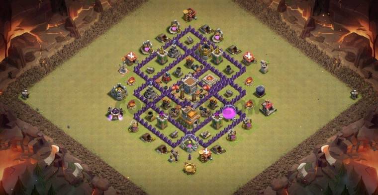 Town Hall 7 War Base Link Anti Everything